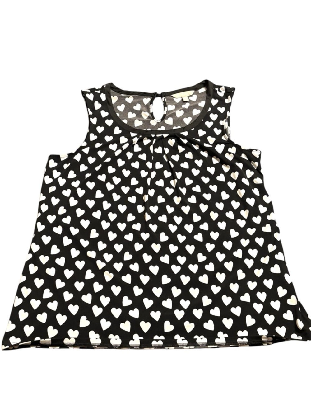 EUC•Banana Republic Black and White Heart Print sleeveless top